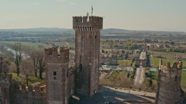 Drohnenschuss Über Schloss Scaligero Mantua Italien — Stockvideo