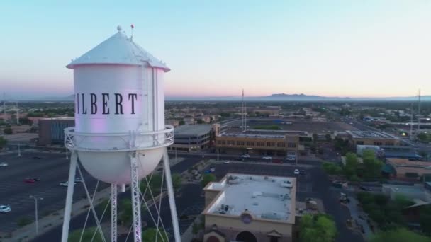 Aerial Downtown Water Tower — Stock video