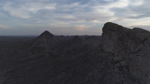 Aerial Twilight Desert Mountains — Stock Video