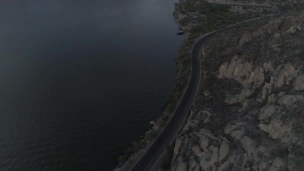 Aerial Desert Lake Sunset — Αρχείο Βίντεο