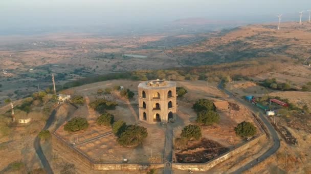 Chandbiwi Mahel Chand Bibi Palace Ahmednagar India Oktálová Kamenná Stavba — Stock video