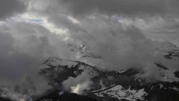 Tempo Lapso Mostrando Nuvens Movimento Vale Montanha Nos Alpes Franceses — Vídeo de Stock