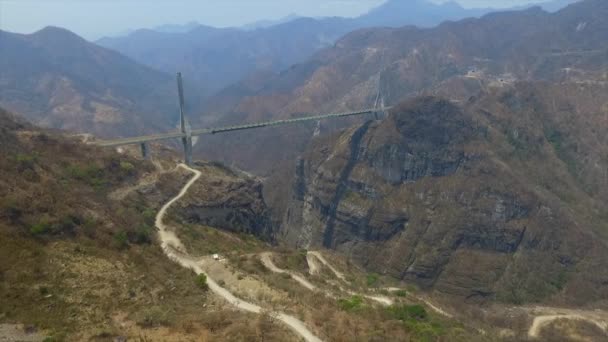 Most Baluarte Bicentenario Most Linowy Położony Sierra Madre Occidental Granicy — Wideo stockowe