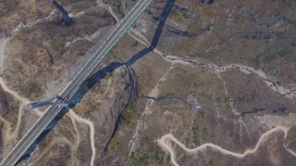 Most Baluarte Bicentenario Most Linowy Położony Sierra Madre Occidental Granicy — Wideo stockowe