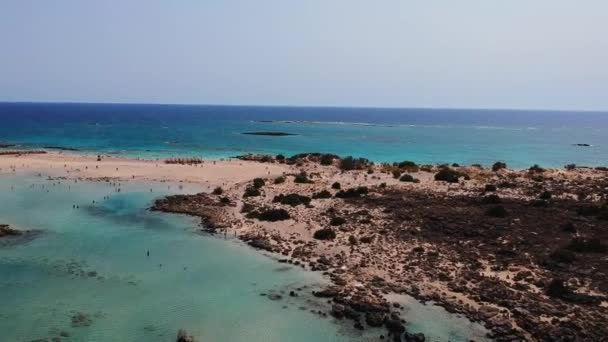 Цьому Мальовничому Піщаному Пляжі Острові Крит Греція Здійнявся Повітряний Постріл — стокове відео