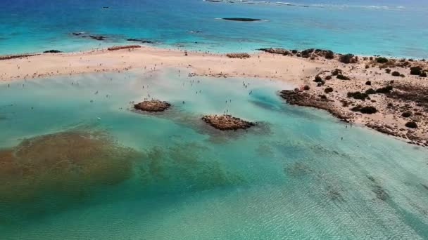 Impresionante Antena Surfista Parapente Esta Isla Paradisíaca Elafonissi Playa Creta — Vídeos de Stock