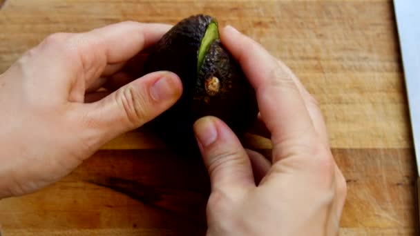 Cutting Open Avocado — Stock Video