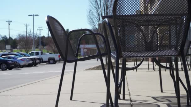 Mesa Piquenique Cadeiras Fora Café — Vídeo de Stock