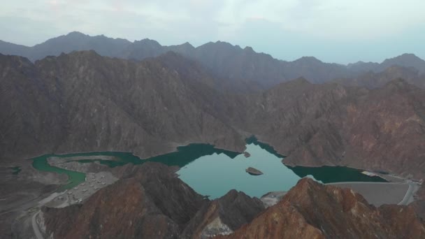 Hatta Dam Příroda Krajina Horské Místo Blízkosti Dubaje — Stock video