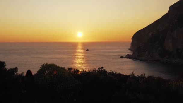 Korfu Griechenland Kinoplätze Sonnenuntergang — Stockvideo