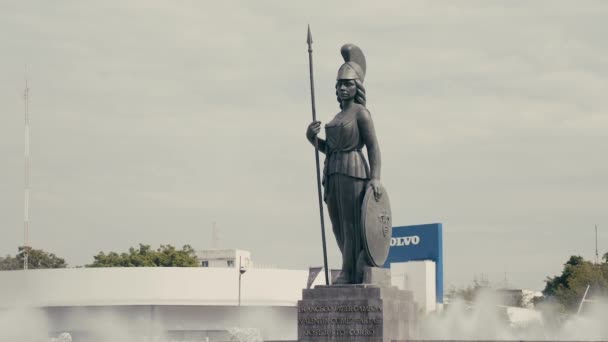 Статуя Іконічної Мінерви Мексиканському Місті Гвадалахара — стокове відео