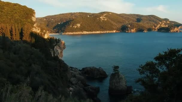 Corfú Grecia Lugares Cinematográficos Paisaje — Vídeo de stock