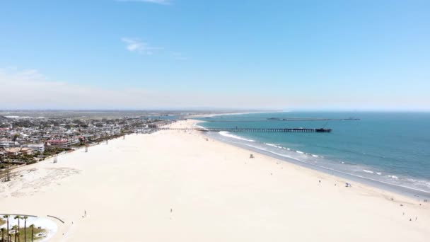 Drone Flies High Seal Beach — Stock Video