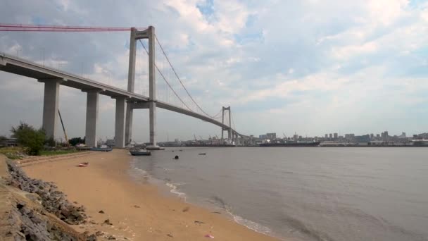 Mosambik Nmaputo Neue Brücke — Stockvideo