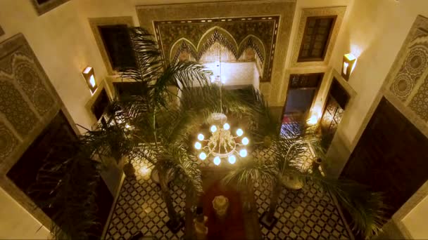 Fez Marruecos Lugares Cinematográficos Dentro Riad — Vídeo de stock