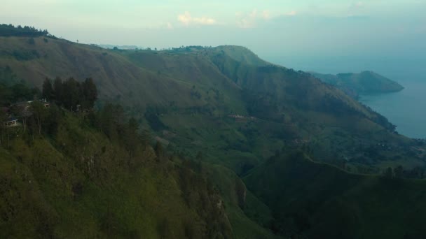 Dönüşümlü Hava Aracı Görüntüleri Kuzey Sumatra Endonezya Daki Dağların Eteğindeki — Stok video