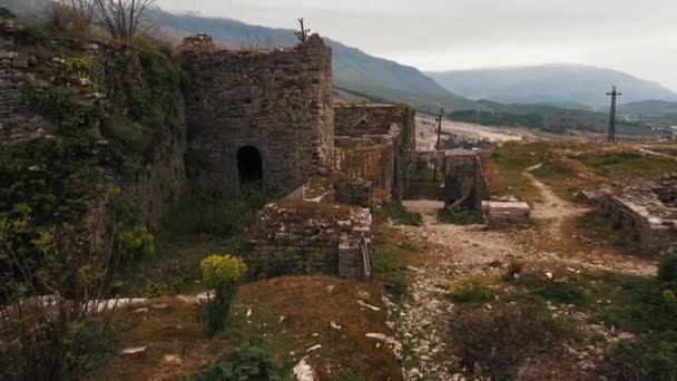 Gjirokaster City Albanien Cinematic Plataces Unescos Världsarvslista — Stockvideo