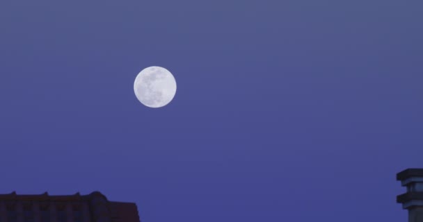 Luna Plină Împușcat Amurg Împușcat Portugalia Noaptea Super Luna — Videoclip de stoc