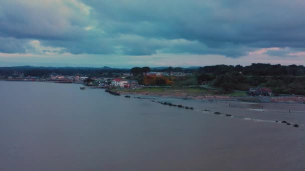 Aerial Footage Bandon Oregon Usa Drone Flying Coquille River Old — Stock Video