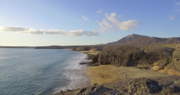 Menschen Strand Das Ende Des Tages Strand Punta Del Papagayo — Stockvideo