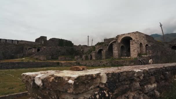 Gjirokaster Város Albániában Filmhelyszínek Unesco Világörökség — Stock videók