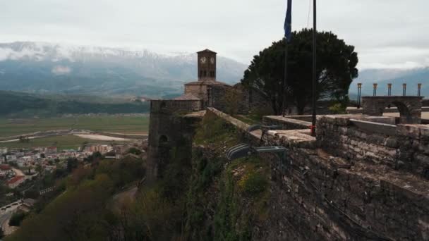 Πόλη Του Αργυρόκαστρου Στην Αλβανία Κινηματογραφικές Τοποθεσίες Μνημείο Παγκόσμιας Κληρονομιάς — Αρχείο Βίντεο