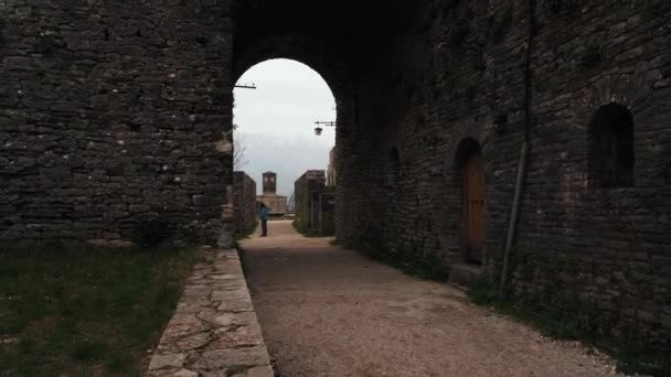 Gjirokaster City Albania Cinematic Places Unesco World Heritage Site — стокове відео