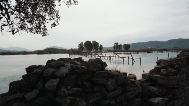 Butrint Albánii Kinematografie Centrum Světového Dědictví Unesco — Stock video