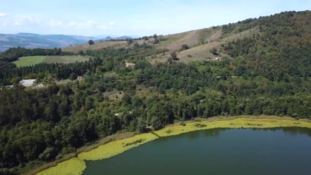 Widok Jezior Monticchio Drona — Wideo stockowe