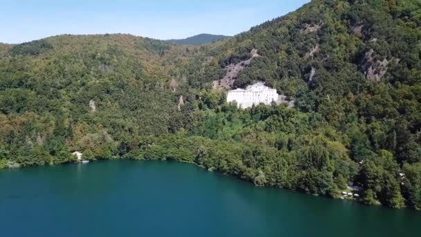 View Monticchio Lakes Drone — Stock Video