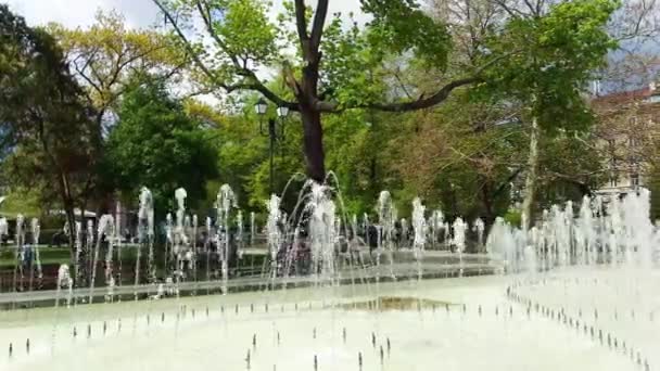 Fuente Agua Parque Ciudad — Vídeo de stock