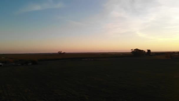 California Drone Sunset Farm — Stock video