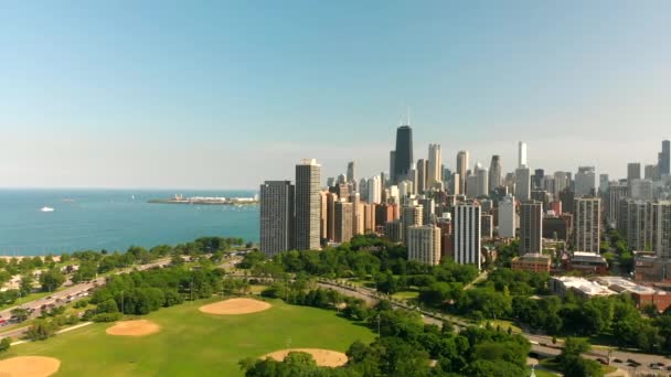 Aerial View Chicago Background — Stock Video
