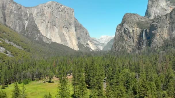 加利福尼亚约塞米蒂国家公园的空中景观 — 图库视频影像