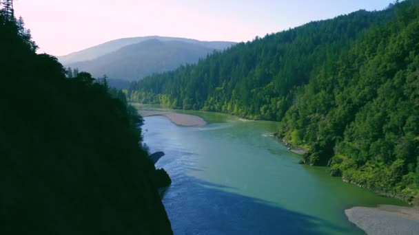 Güney Oregon Daki Güzel Rogue Nehri Vadisi Çam Ağaçları Turkuaz — Stok video