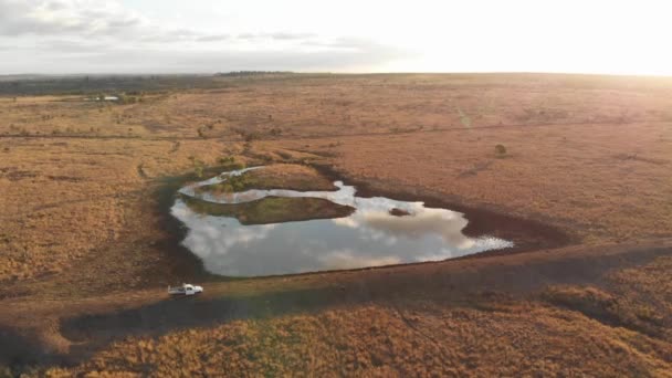 Mattina Vista Piccolo Lago Nell Entroterra Dell Australia Girato Con — Video Stock