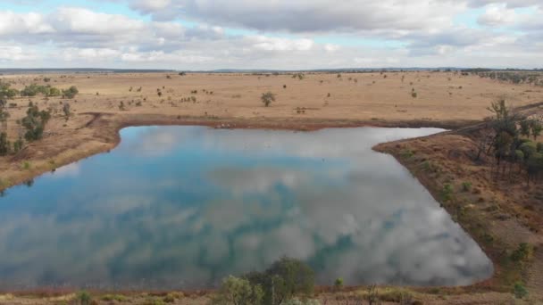 Overview Drone Shot Damlake Outback Australia — Stock Video