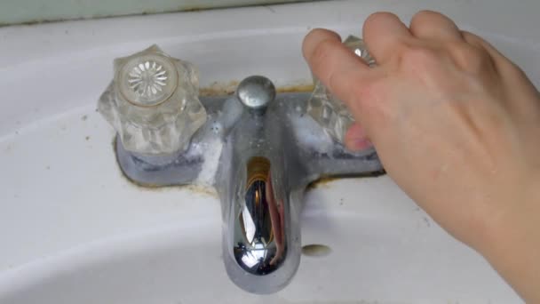 Person Washing Hands Sink — Stock Video