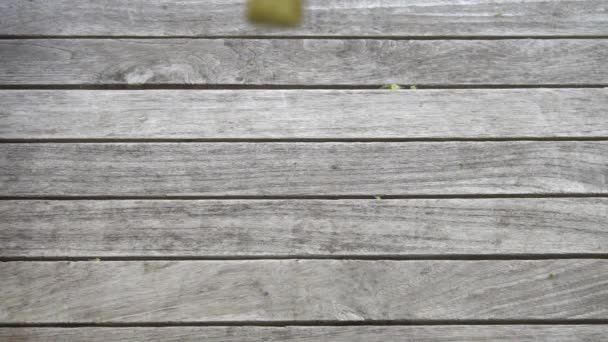 Images Ralenti Bouquet Asperges Vertes Fraîches Tombant Sur Une Table — Video