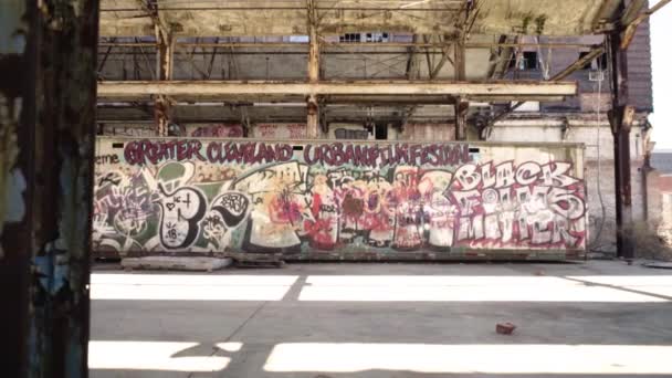 Γκράφιτι Στον Τοίχο Του Οχάιο Στο Παρασκήνιο — Αρχείο Βίντεο
