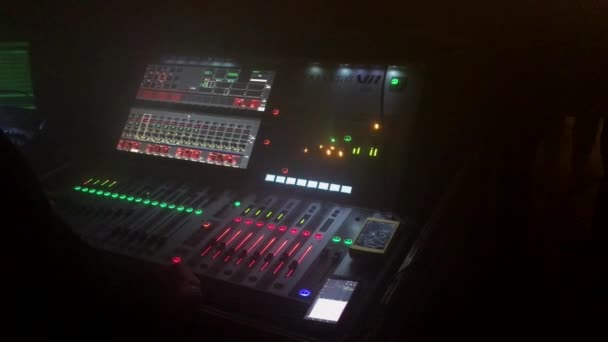 Primer Plano Consola Mixing Concierto — Vídeos de Stock