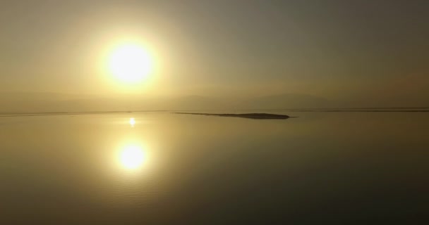 Hot Sunrise Dead Sea Islands Salt — Stock video