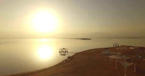 Гарячий Схід Сонця Біля Берега Мертвого Моря — стокове відео