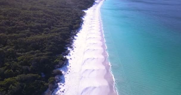 Нетронутые Спокойные Австралийские Пляжи Волны Вид Воздуха — стоковое видео