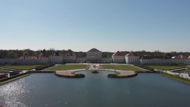 Belo Palácio Nymphenburg Munique Alemanha Cima Com Dji Mavic Air — Vídeo de Stock