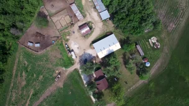 Missouri Deki Çiftliği Üzerinde Havadan Yavaş Iniş Rotasyon Konsept Çiftlik — Stok video