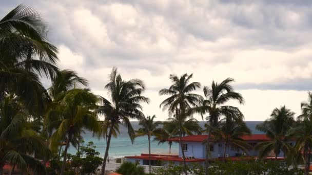 Stürmisches Wetter Karibischen Strand Blick Auf Meer Strand Himmel Und — Stockvideo