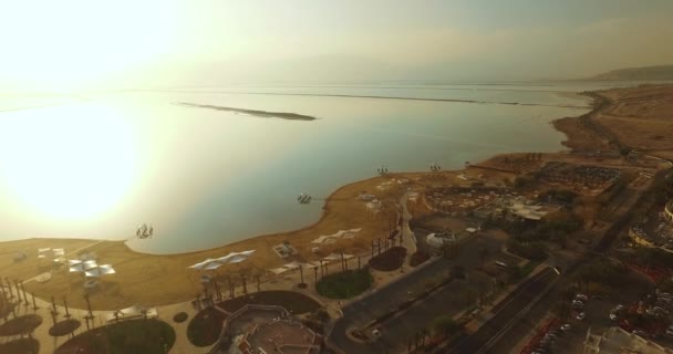 Dead Sea Sunrise Hotels Resort Beach — Vídeo de Stock