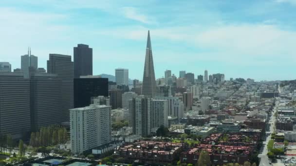Luftaufnahme Des San Francisco Transamerica Building Sales Force Tower Skyline — Stockvideo