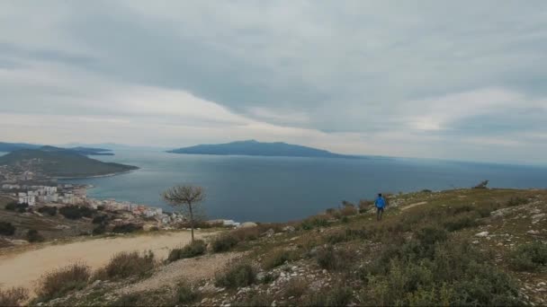 Castillo Lkursi Cerca Sarande Albania Lugares Cinematográficos — Vídeos de Stock
